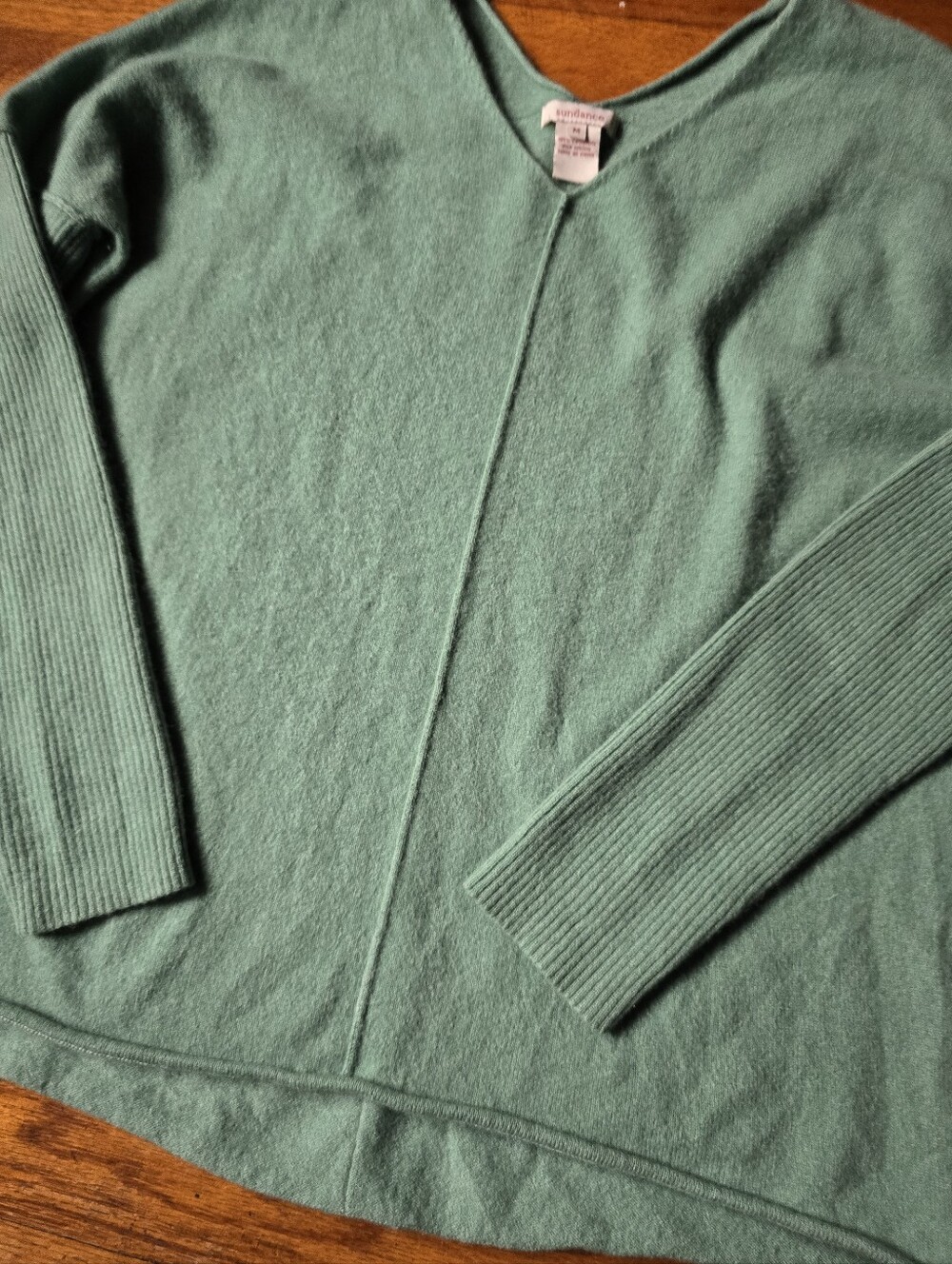 Sundance 100% Cashmere Pullover Sweater Dust Sage Green Medium Lichen Green - Picture 4 of 7